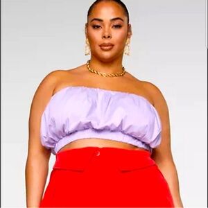 Purple balloon crop top by Gabifresh for Fashion to Figure.